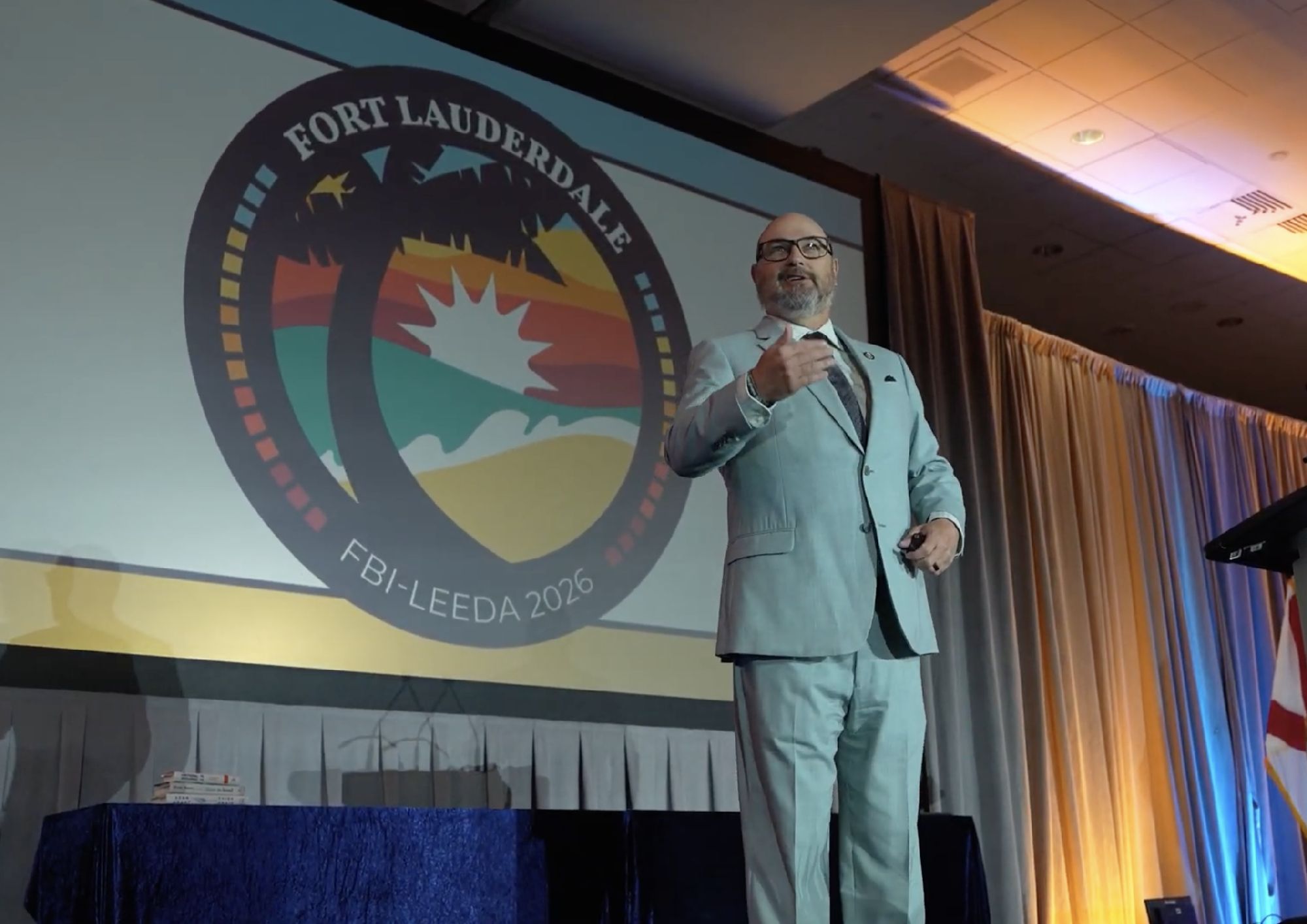 Matt Davis, organizational development consultant, speaks at an event in Fort Lauderdale